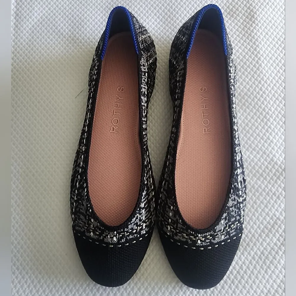 Rothy's Women's Black and White Flats